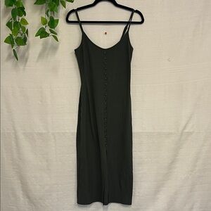 Dress Forum Black Midi Dress with Button Detail